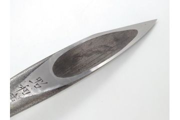 藤原良明(加藤真平)作　切り出し　鮎　昭和庚申年十月日　全長240mm　小刀(共箱付き、短刀、ナイフ、刃物)(R-063394)