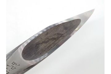 藤原良明(加藤真平)作　切り出し　鮎　昭和庚申年十月日　全長240mm　小刀(共箱付き、短刀、ナイフ、刃物)(R-063394)