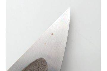 藤原良明(加藤真平)作　切り出し　鮎　昭和庚申年十月日　全長240mm　小刀(共箱付き、短刀、ナイフ、刃物)(R-063394)