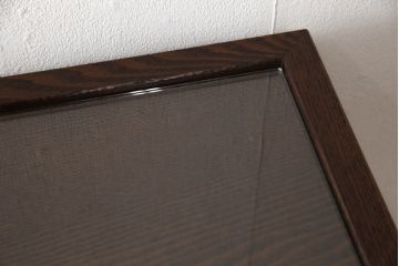 中古　国産職人手造り　タモ材　風雅　和洋どちらの空間にも馴染みやすいデザインの水屋箪笥(茶棚、茶箪笥、食器棚、キャビネット、収納棚、戸棚、引き出し)(R-063405)