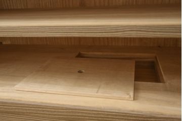 中古　美品　最高級　伝統工芸品　伝統工芸士　加藤隆康作　衣装盆も凝ったデザインの春日部桐箪笥(胴丸、四方丸、桐たんす、着物箪笥、衣装タンス、和箪笥、引き出し)(R-063409)