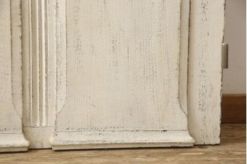 アンティーク建具　フランスアンティーク　特大サイズ　おしゃれなアクセントになるロートアイアンフェンス付きドア1枚(扉、木製ドア、玄関ドア、建具)(R-063412)