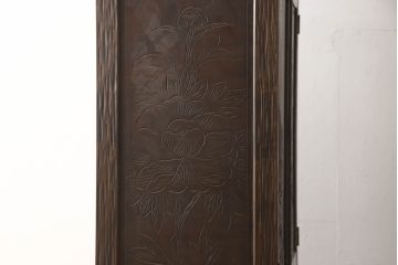 中古　軽井沢彫り　牡丹の彫刻が上品な雰囲気を醸し出す着物箪笥(和タンス、衣装箪笥、整理箪笥、引き出し、収納たんす)(R-063415)