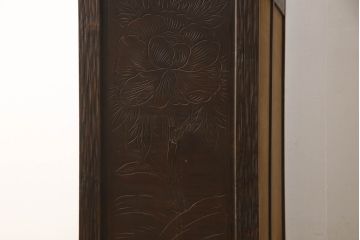 中古　軽井沢彫り　牡丹の彫刻が上品な雰囲気を醸し出す着物箪笥(和タンス、衣装箪笥、整理箪笥、引き出し、収納たんす)(R-063415)