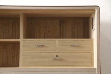 中古　桑材　縁取り　モダンデザイン　和モダンな空間づくりに活躍する加茂桐箪笥(並厚、桐たんす、和タンス、引き出し、衣装タンス、チェスト)(R-063417)