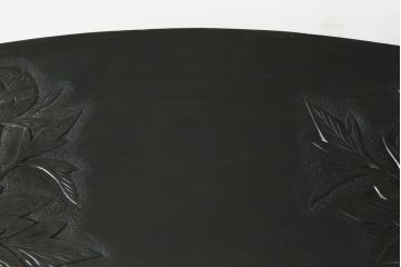 和製ビンテージ　軽井沢彫り　ビーンズ型の曲線デザインがお洒落なローテーブル(サイドテーブル、カフェテーブル、コーヒーテーブル、座卓、センターテーブル、ヴィンテージ)(R-063422)