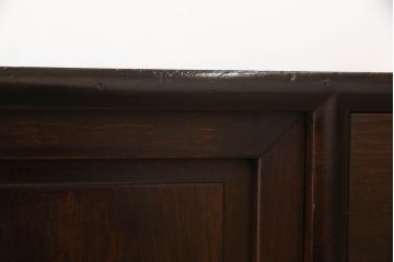 和製ビンテージ　松本民芸家具　M.C型　角手が目を引く和モダンの茶棚(茶タンス、茶箪笥、飾り棚、サイドボード、引き出し、収納棚、キャビネット、ヴィンテージ)(R-063426)
