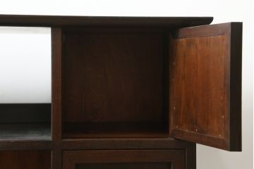 ヴィンテージ　松本民芸家具　絶版品!直線的なデザインが美しい戸棚(収納棚、サイドボード、ビンテージ)(R-063427)