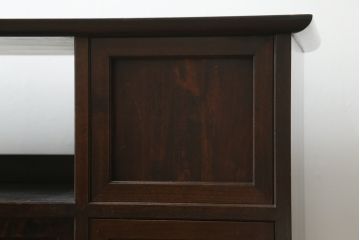 ヴィンテージ　松本民芸家具　絶版品!直線的なデザインが美しい戸棚(収納棚、サイドボード、ビンテージ)(R-063427)