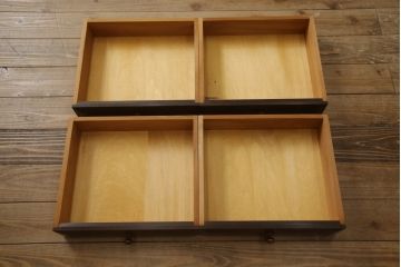中古　美品　松本民芸家具　シックな佇まいが魅力のG-1型面取り食器棚(収納棚、カップボード)(R-063429)