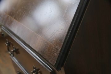 イギリスアンティーク　マホガニー材　希少サイズ!!幅せまライティングビューロー(簿記机、ワークデスク、在宅用、在宅ワーク用、引き出し)(R-063438)