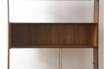 イギリスビンテージ　G-PLAN(ジープラン)　BBシリーズ　ブラックカラーと木の色合いのコントラストが格好良いルームディバイダー(キャビネット、飾り棚、オープンラック、収納棚、戸棚、間仕切り、ヴィンテージ)(R-063439)