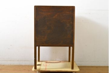 イギリスアンティーク　オーク材　引き出しの前板が可動する構造がユニークな脚付きレコードケース(ミュージックキャビネット、チェスト、引き出し、サイドチェスト)(R-063442)