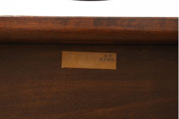 中古　美品　松本民芸家具　西洋アンティークのような雰囲気を感じさせる、丸型一面鏡のドレッサー(鏡台、ミラー)(定価約43万円)(R-063450)