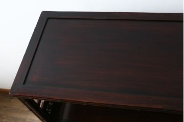 和製ビンテージ　花梨(カリン)材　扉と引き出しがリバーシブル仕様のユニークな飾り棚(戸棚、収納棚、ヴィンテージ)(R-063451)