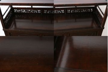 和製ビンテージ　花梨(カリン)材　扉と引き出しがリバーシブル仕様のユニークな飾り棚(戸棚、収納棚、ヴィンテージ)(R-063451)
