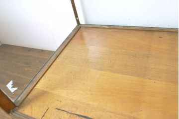 イギリスアンティーク　オーク材　シンプルなデザインが取り入れやすいカウンターガラスケース(ショーケース、陳列棚、飾り棚、ガラス戸棚、店舗什器)(R-063454)