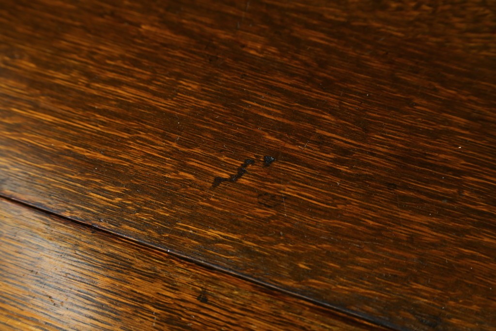 イギリスアンティーク　オーク材　ステンドグラス入りのビューローブックケース　(R-063457)