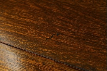 イギリスアンティーク　オーク材　ステンドグラス入りのビューローブックケース　(R-063457)