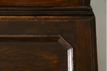 イギリスアンティーク　オーク材　ステンドグラス入りのビューローブックケース　(R-063457)