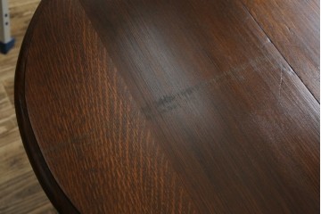 イギリスアンティーク　オーク材　脚のデザインが美しいツイストレッグバタフライテーブル　(R-063466)