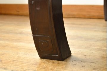 中古　美品　指物工芸家具　本紫檀　漆塗り　丸みを帯びた脚の形がおしゃれな座卓(ローテーブル、センターテーブル)(R-063467)