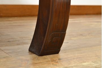 中古　美品　指物工芸家具　本紫檀　漆塗り　丸みを帯びた脚の形がおしゃれな座卓(ローテーブル、センターテーブル)(R-063467)