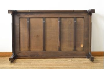 中古　美品　指物工芸家具　本紫檀　漆塗り　丸みを帯びた脚の形がおしゃれな座卓(ローテーブル、センターテーブル)(R-063467)