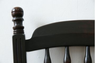 ビンテージ家具　松本民芸家具　クラシカルなダイニングづくりにぴったりの安川式スピンドルチェア(板座チェア、ダイニングチェア、椅子、ヴィンテージ)(R-063469)