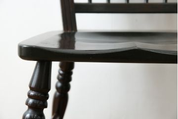 ビンテージ家具　松本民芸家具　クラシカルなダイニングづくりにぴったりの安川式スピンドルチェア(板座チェア、ダイニングチェア、椅子、ヴィンテージ)(R-063469)