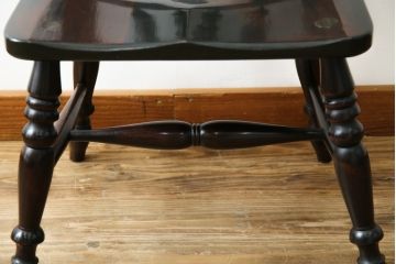 ビンテージ家具　松本民芸家具　クラシカルなダイニングづくりにぴったりの安川式スピンドルチェア(板座チェア、ダイニングチェア、椅子、ヴィンテージ)(R-063469)