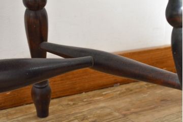 ビンテージ家具　松本民芸家具　クラシカルなダイニングづくりにぴったりの安川式スピンドルチェア2脚セット(板座チェア、ダイニングチェア、椅子、イス、ヴィンテージ)(R-063470)