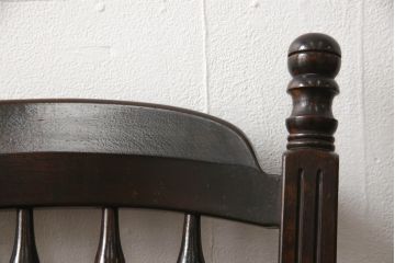 ビンテージ家具　松本民芸家具　クラシカルなダイニングづくりにぴったりの安川式スピンドルチェア2脚セット(板座チェア、ダイニングチェア、椅子、ヴィンテージ)(R-063471)