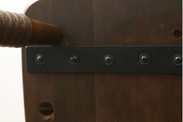 和製ビンテージ　飛騨産業　キツツキマーク　希少な絶版品!背もたれのデザインがおしゃれなウィンザーチェア2脚セット(ヴィンテージ、ウインザーチェア、アームチェア、椅子、イス、板座チェア、ダイニングチェア)(R-063473)