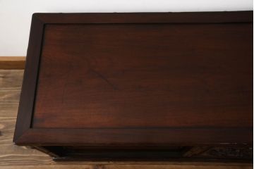 和製ビンテージ　花梨(カリン)材　アジアンテイストのお部屋づくりにおすすめのテレビ台(サイドボード、リビングボード、ローボード、戸棚、収納棚、ヴィンテージ)(R-063480)