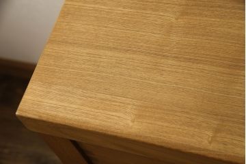 中古　美品　国産手造り家具　タモ材　和モダンの雰囲気高める水屋箪笥サイドボード(サイドキャビネット、戸棚、収納棚、引き出し)(R-063481)