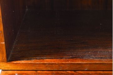 イギリスビンテージ　ローズウッド材　収納できる扉で使用中は開けっ放しOK!小引き出し付きのファイルキャビネット(収納棚、本棚、飾り棚、戸棚、垂直収納扉、ヴィンテージ)(R-063490)