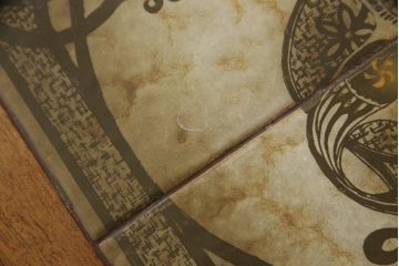 デンマークビンテージ　チーク材　タイルトップ　落ち着いた色味と品のある柄がすてきなネストテーブル(ローテーブル、サイドテーブル、コーヒーテーブル、ヴィンテージ、北欧)(R-063493)