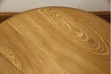 イギリスビンテージ　レアモデル!　ERCOL(アーコール)　角のない優しいフォルムのバタフライローテーブル(ラウンドテーブル、バタフライテーブル、センターテーブル、エクステンションテーブル、ヴィンテージ)(R-063501)