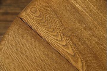 イギリスビンテージ　レアモデル!　ERCOL(アーコール)　角のない優しいフォルムのバタフライローテーブル(ラウンドテーブル、バタフライテーブル、センターテーブル、エクステンションテーブル、ヴィンテージ)(R-063501)