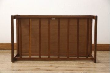 イギリスビンテージ　チーク材　タイルトップが素朴な印象のローテーブル(センターテーブル、コーヒーテーブル、サイドテーブル、ヴィンテージ)(R-063502)