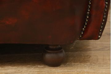 イギリスビンテージ　本革(レザー)　ラグジュアリーな雰囲気を高めるウイングバックソファ(ウィングバックソファ、3人掛けソファ、3P、チェスターフィールドソファ、アームソファ、ヴィンテージ)(R-063505)