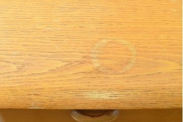 イギリスビンテージ　プライオリー社 (Priory) 　オーク材　優しい木の温もりを感じるキャスター付きサイドボード(サイドキャビネット、収納棚、戸棚、北欧、ヴィンテージ)(R-063511)
