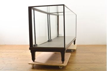ベルギーアンティーク　オーク材　特大　上品な佇まいが魅力のガラスケース(ショーケース、飾り棚、陳列棚)(R-063512)