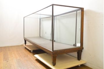 ベルギーアンティーク　オーク材　特大　上品な佇まいが魅力のガラスケース(ショーケース、飾り棚、陳列棚)(R-063512)