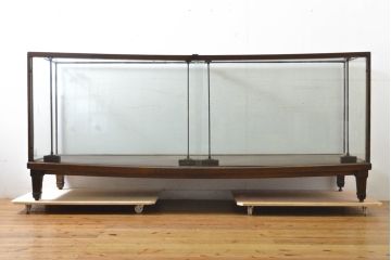ベルギーアンティーク　オーク材　特大　上品な佇まいが魅力のガラスケース(ショーケース、飾り棚、陳列棚)(R-063512)