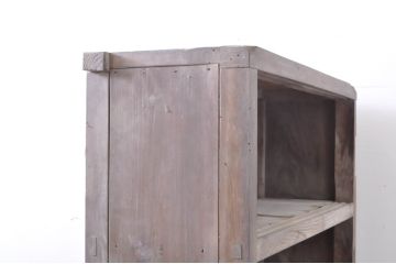 アンティーク家具　古い木味の風合いが趣き深い五段収納棚(戸棚、本箱、ブックケース、飾り棚、キャビネット)(R-063521)