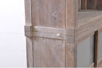 アンティーク家具　古い木味の風合いが趣き深い五段収納棚(戸棚、本箱、ブックケース、飾り棚、キャビネット)(R-063521)