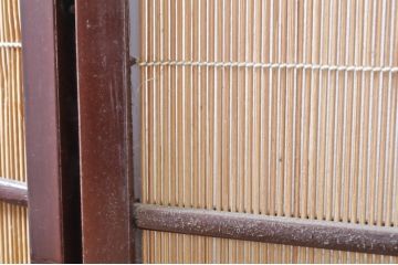 和製ビンテージ　大正ロマン　和の趣あふれる4連衝立て(衝い立て、パーテーション、つい立て、仕切り、ヴィンテージ)(R-063525)
