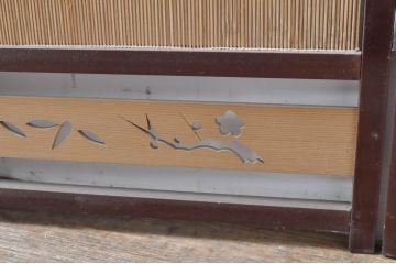 和製ビンテージ　大正ロマン　和の趣あふれる4連衝立て(衝い立て、パーテーション、つい立て、仕切り、ヴィンテージ)(R-063525)